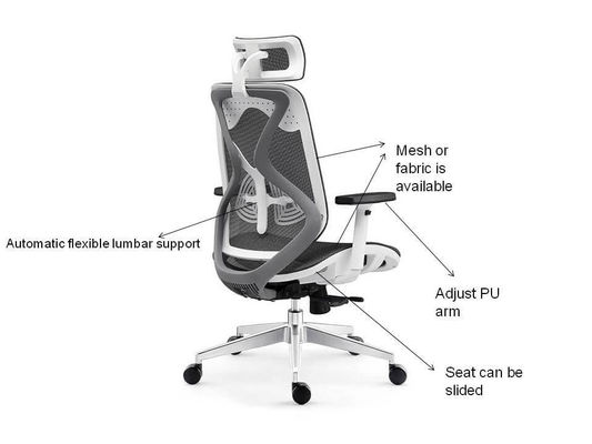 ODM Lumbar Support Mesh Seat Office Chair For Director Manager Leatherette Back