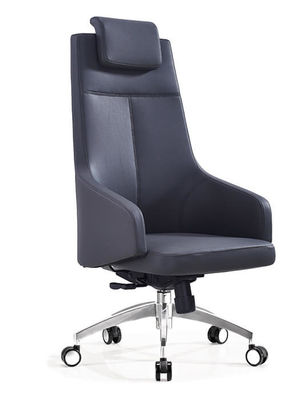 Tilting Cowhide Executive Leather Office Chair High Density