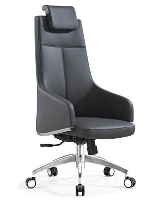 Tilting Cowhide Executive Leather Office Chair High Density