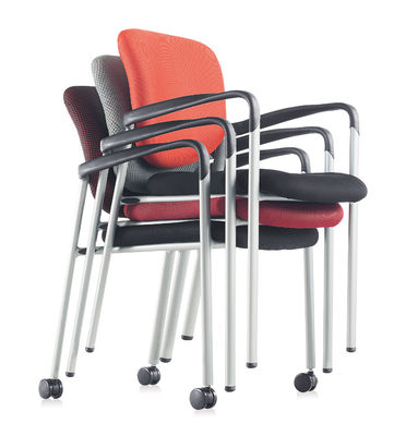 Breathable Mesh Stackable Meeting Chairs For Conference Room Blue