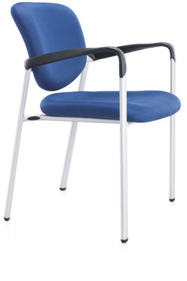 Breathable Mesh Stackable Meeting Chairs For Conference Room Blue