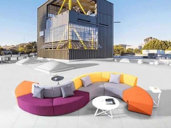 Modular Collaboration Space Furniture Collaborative Sofa Wooden Frame
