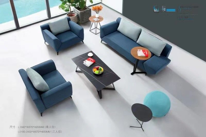 Muti Purpose Upholstered Salon Reception Chairs Waiting Sofa For Office